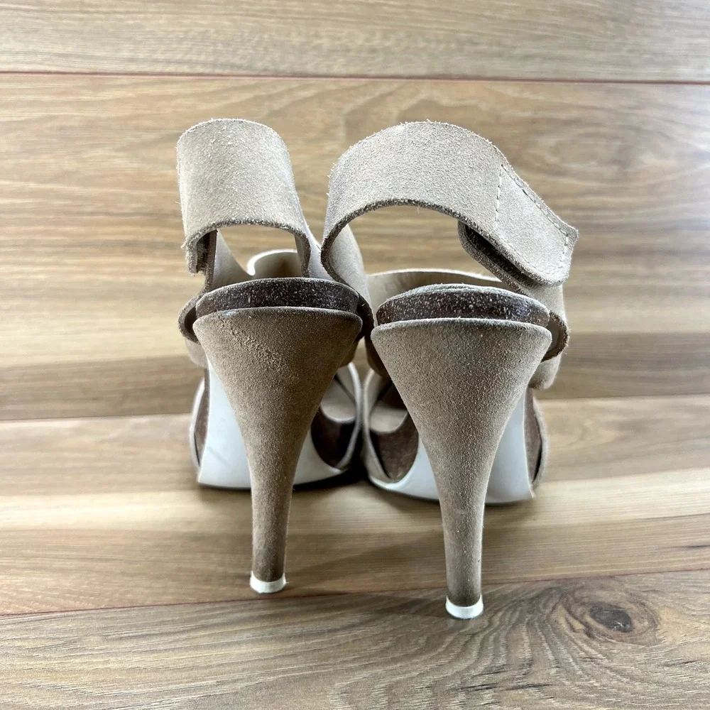 Pedro Garcia 9.5 EU 39.5 Beige Tan Suede Platform Pumps